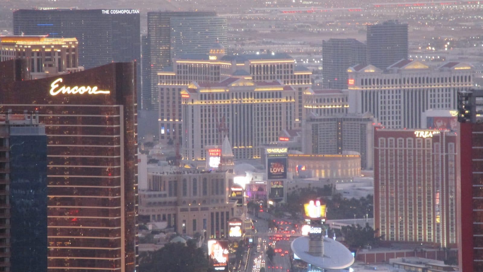 The Las Vegas Strip seen from above