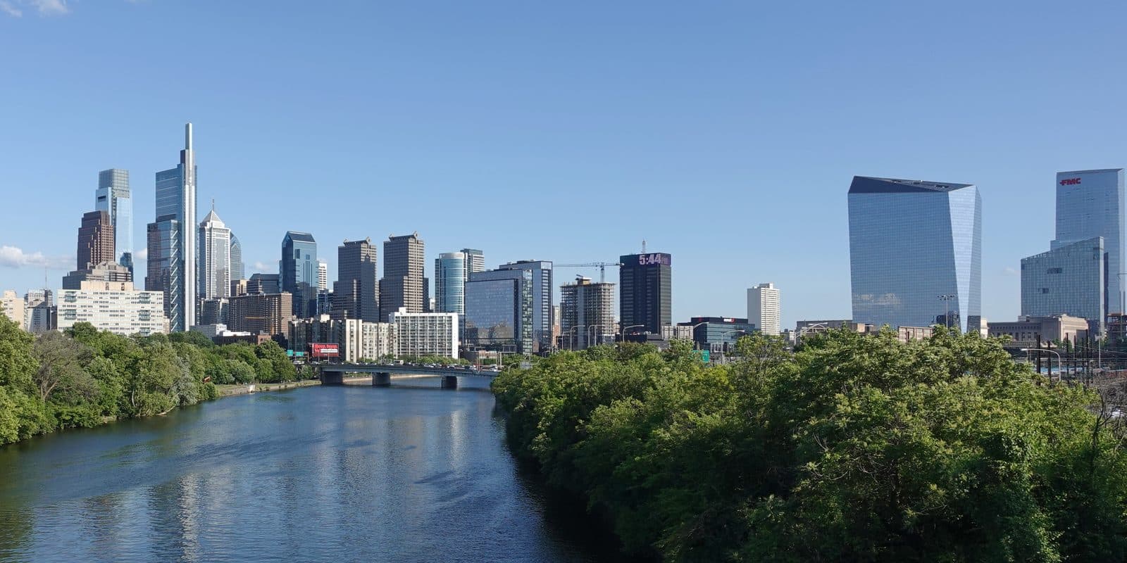 Philadelphia's skyline seen from across the river